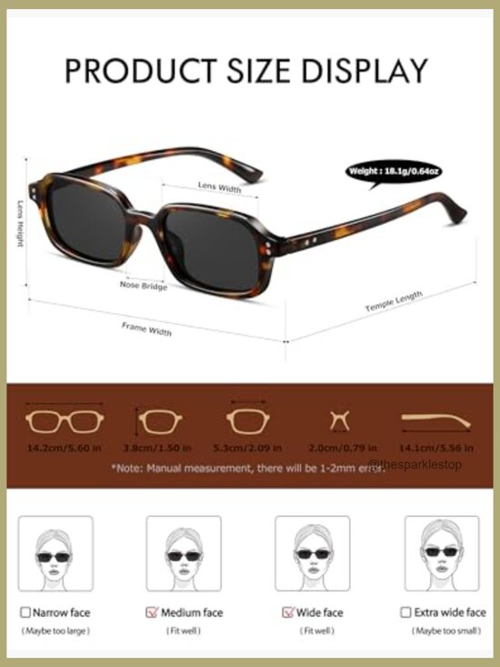 Retro Rectangle Polarized Sunglasses Women Men Small Square UV400 Protection